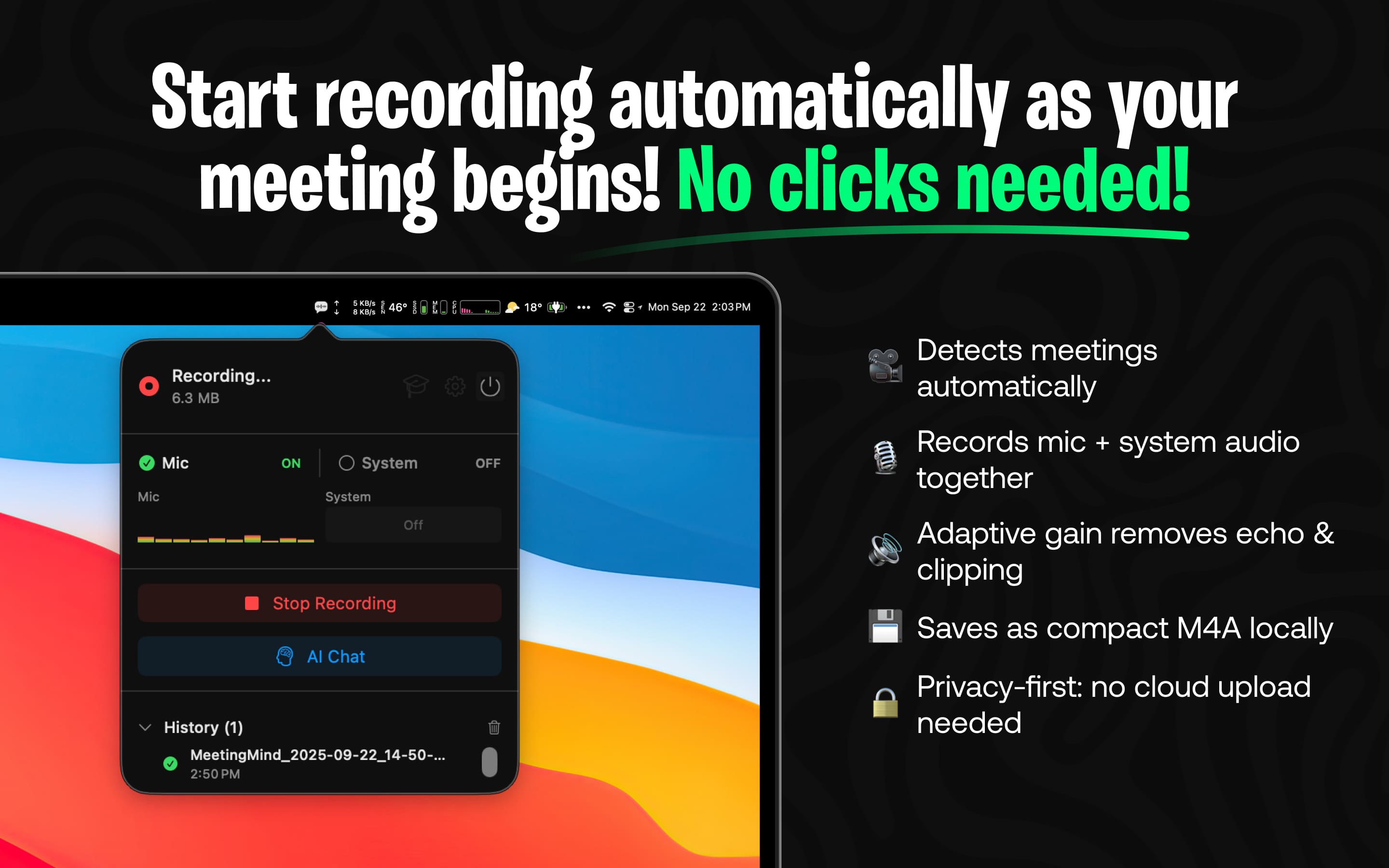 MeetingMind product screenshot