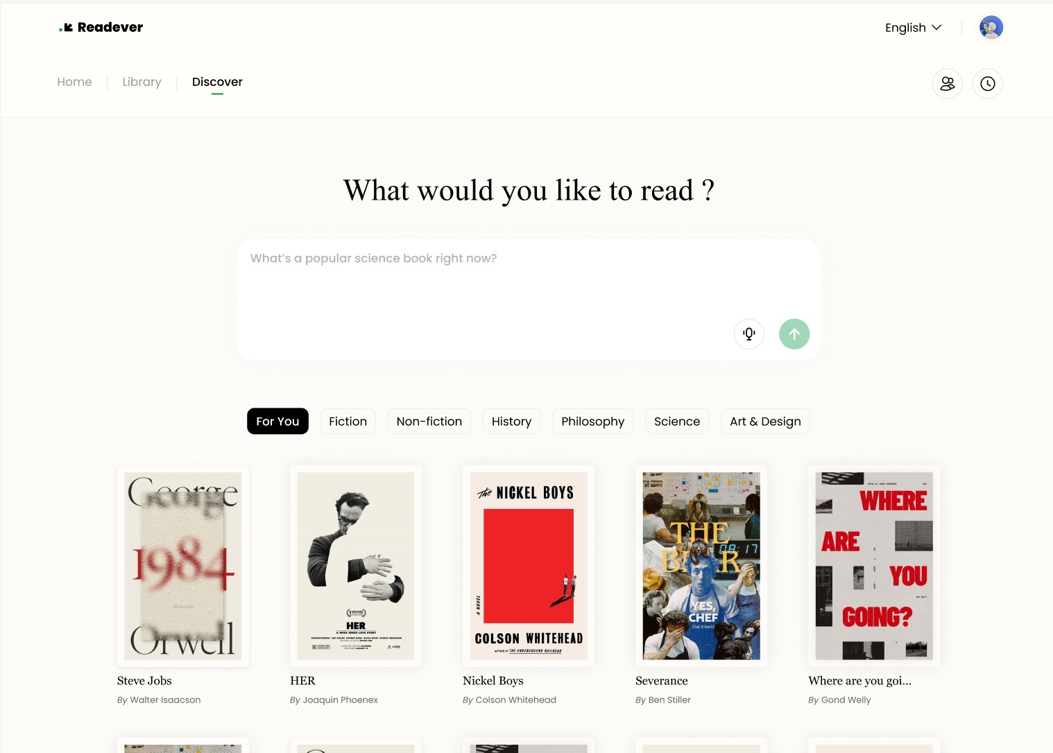 Readever product screenshot