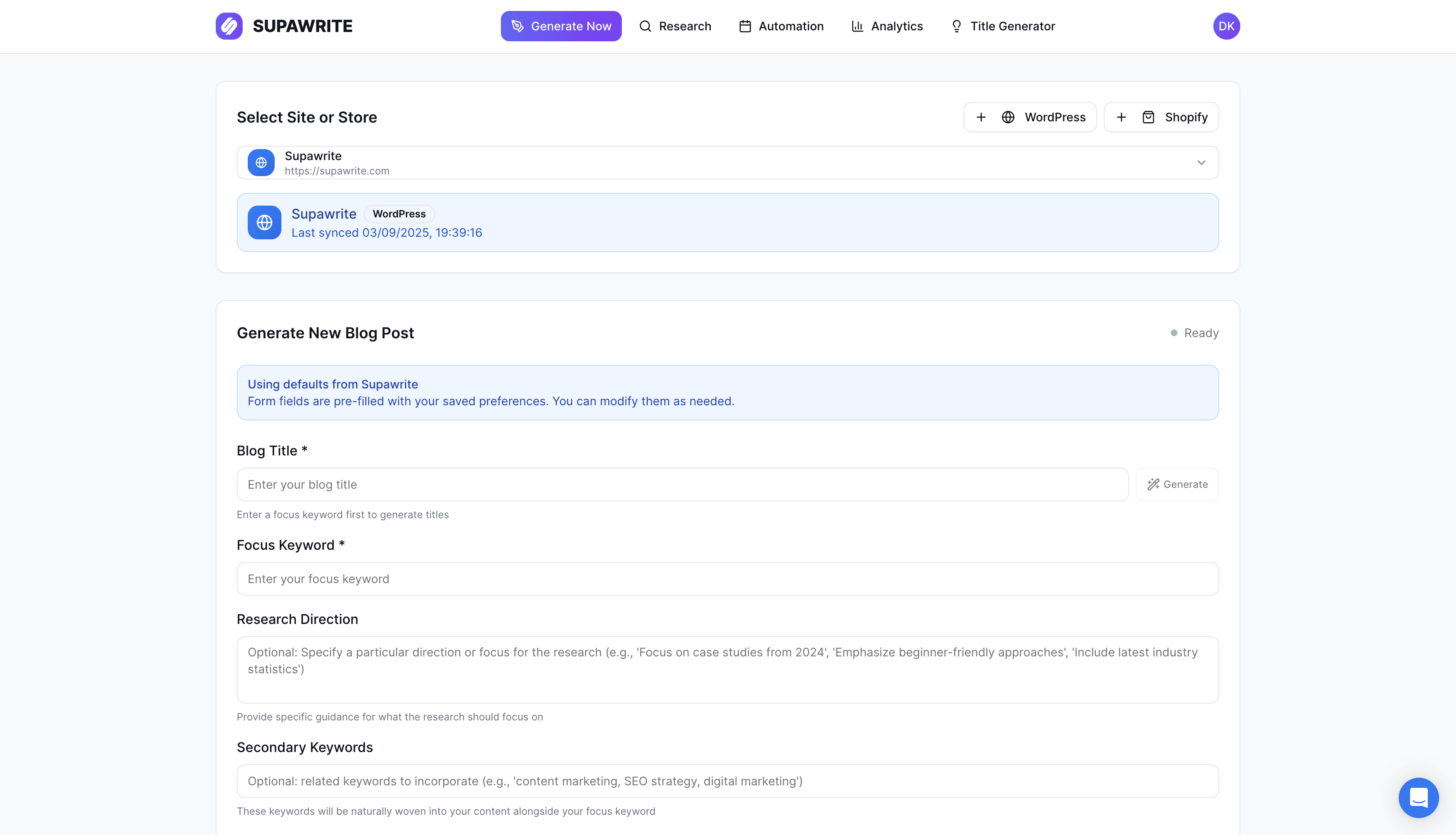 Supawrite product screenshot