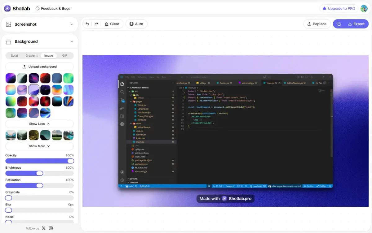 ShotLab product screenshot