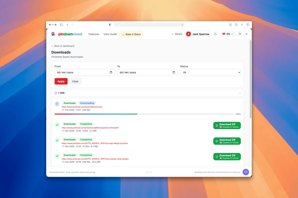 PinDownCloud product screenshot