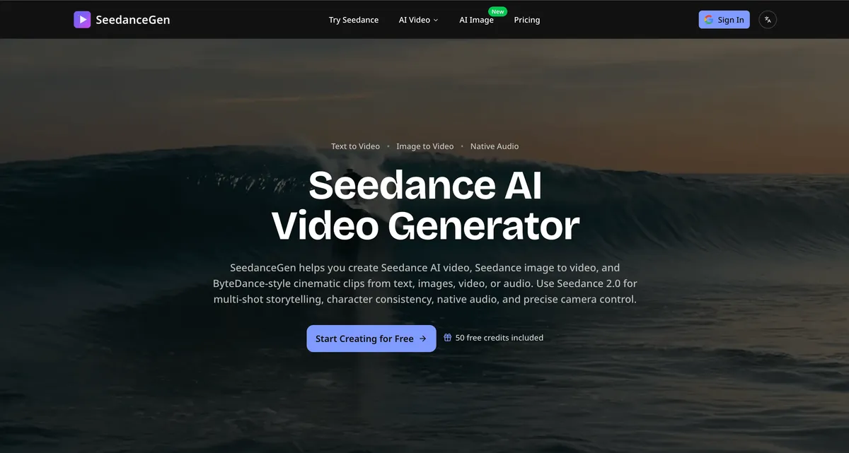 SeedanceGen AI Video Generator product screenshot
