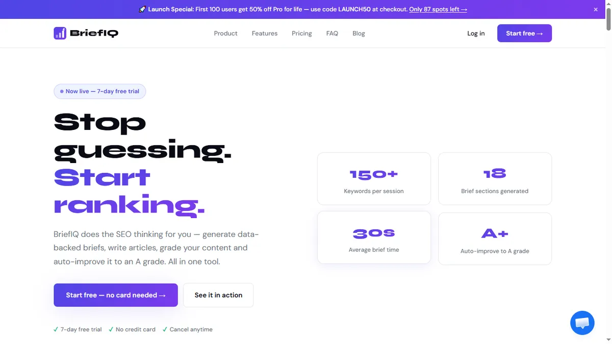 BriefIQ product screenshot