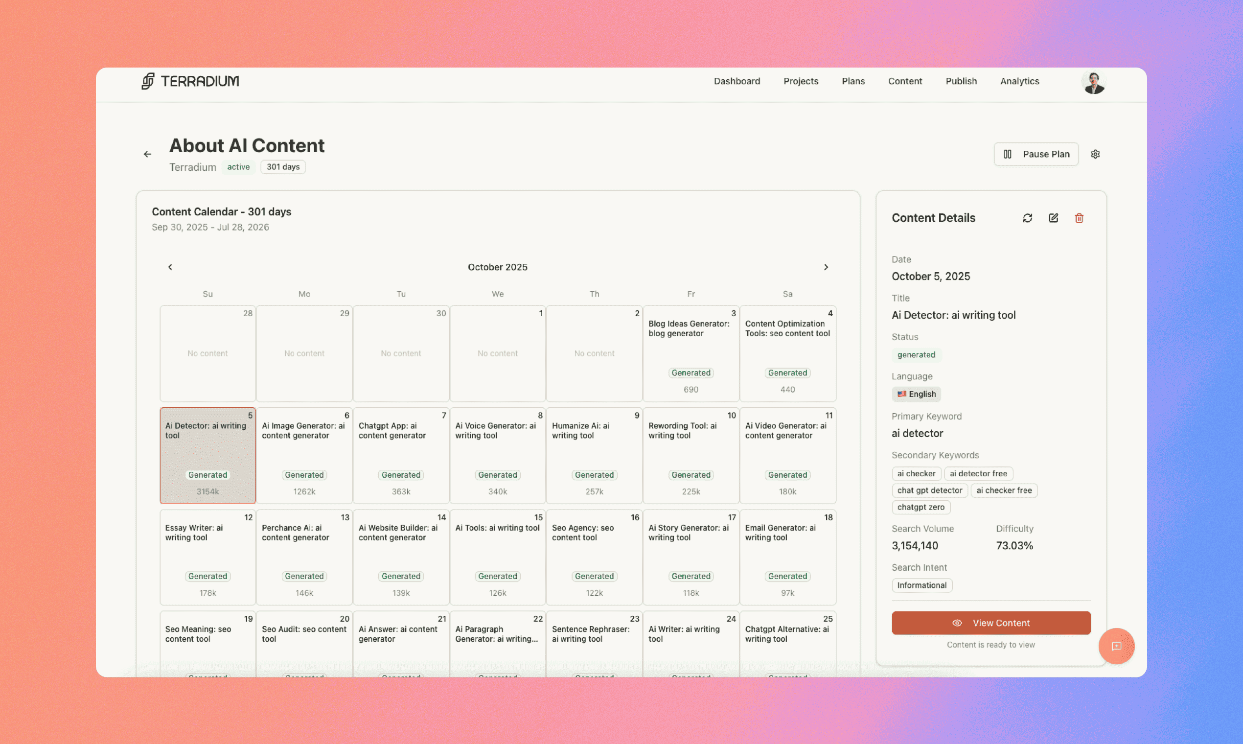 Terradium product screenshot