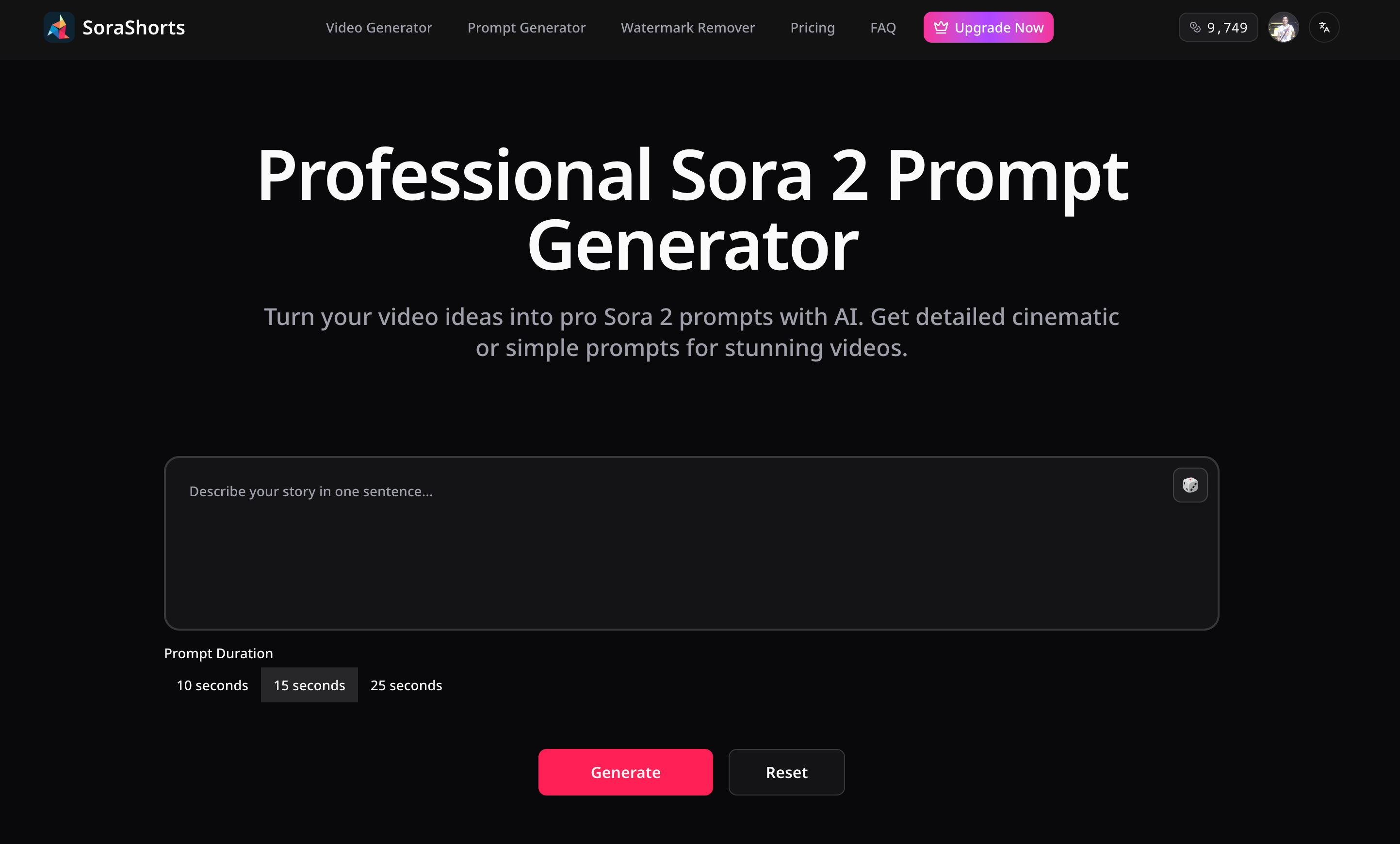 SoraShorts product screenshot