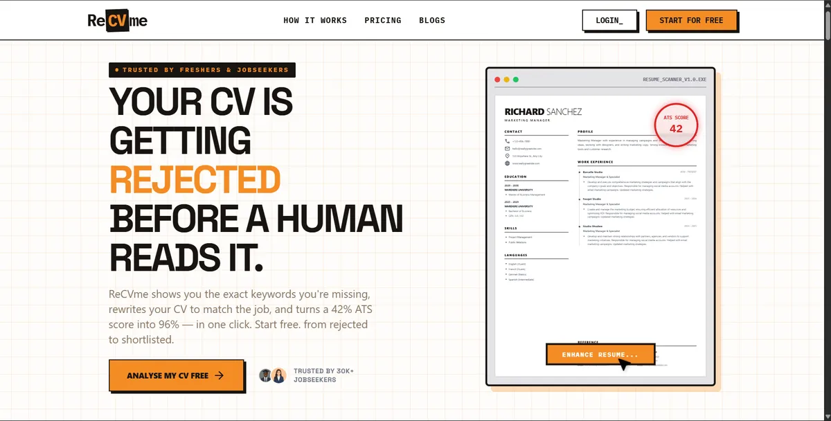 ReCVme product screenshot