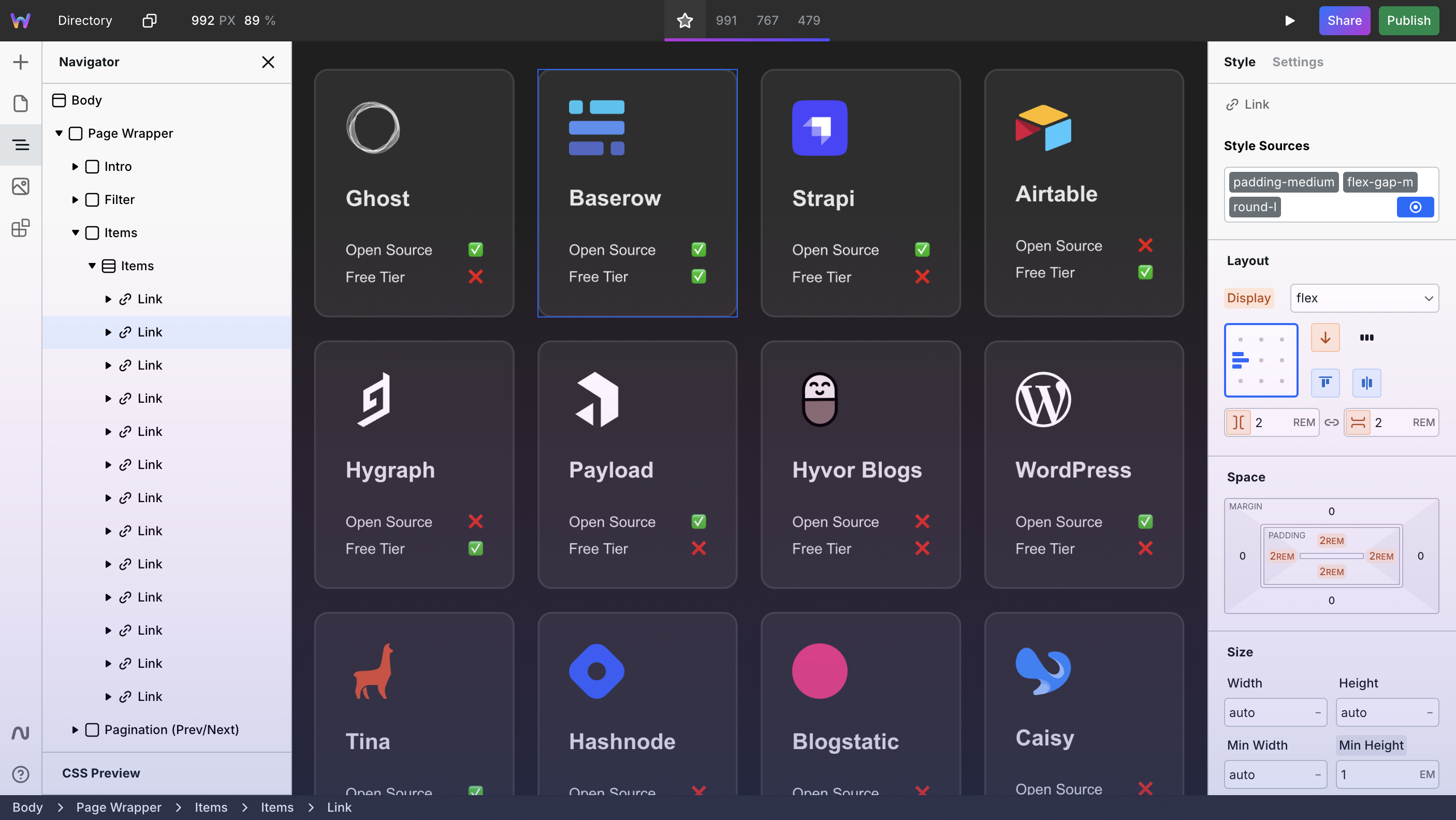 Webstudio product screenshot
