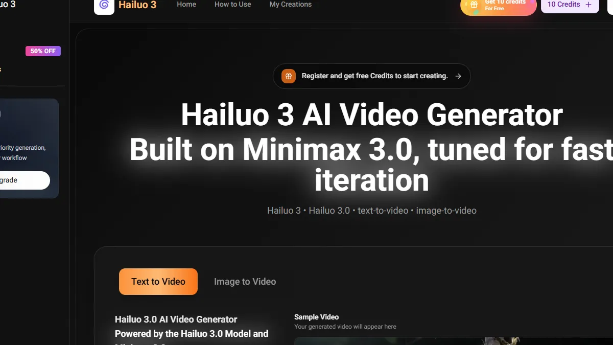 Hailuo 3 product screenshot