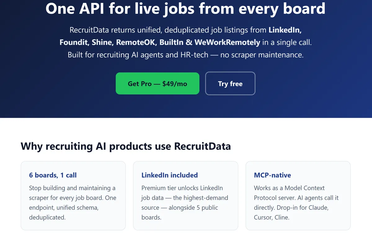 RecruitData product screenshot