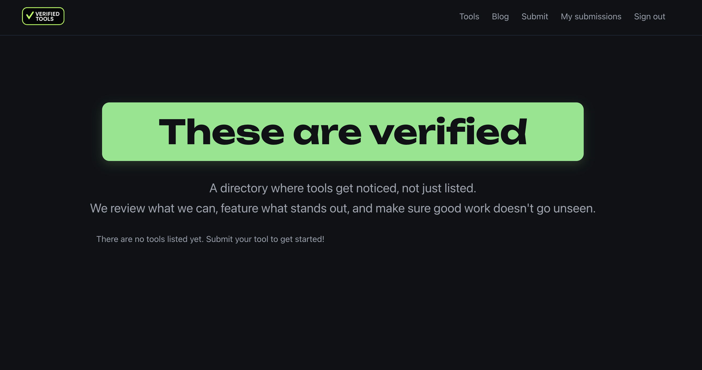 Verified Tools product screenshot