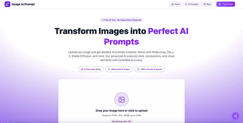image to prompt product screenshot