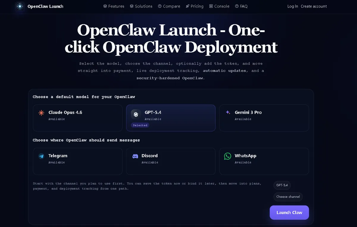 OpenClaw Launch product screenshot