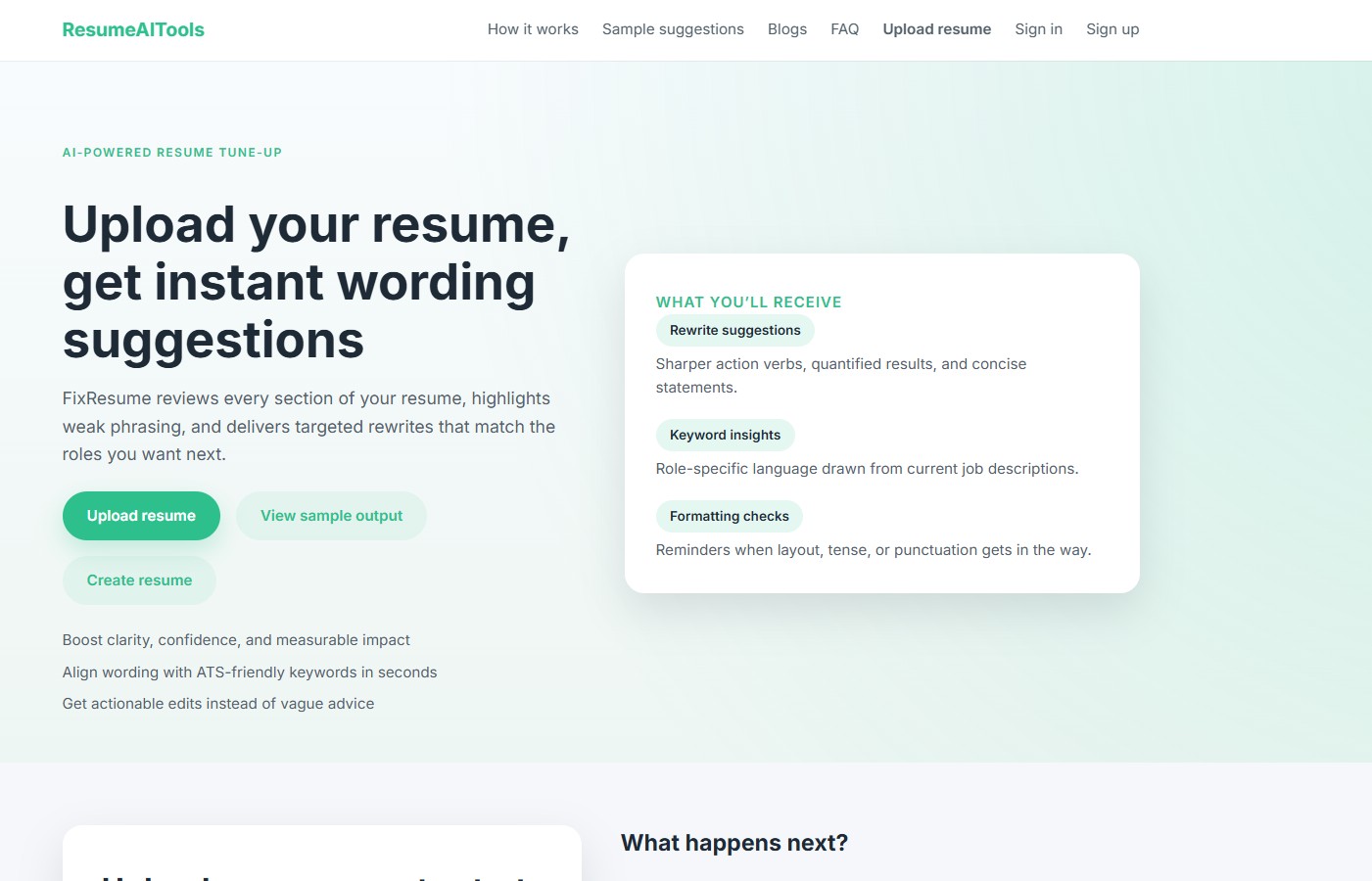 Resume AI Tools product screenshot