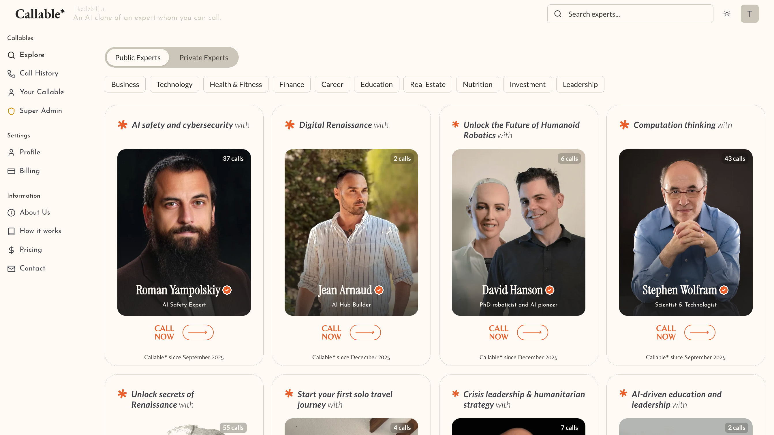 Callable* product screenshot