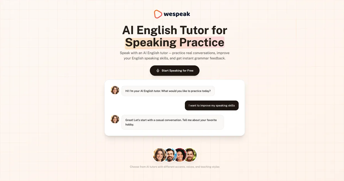 WeSpeak product screenshot