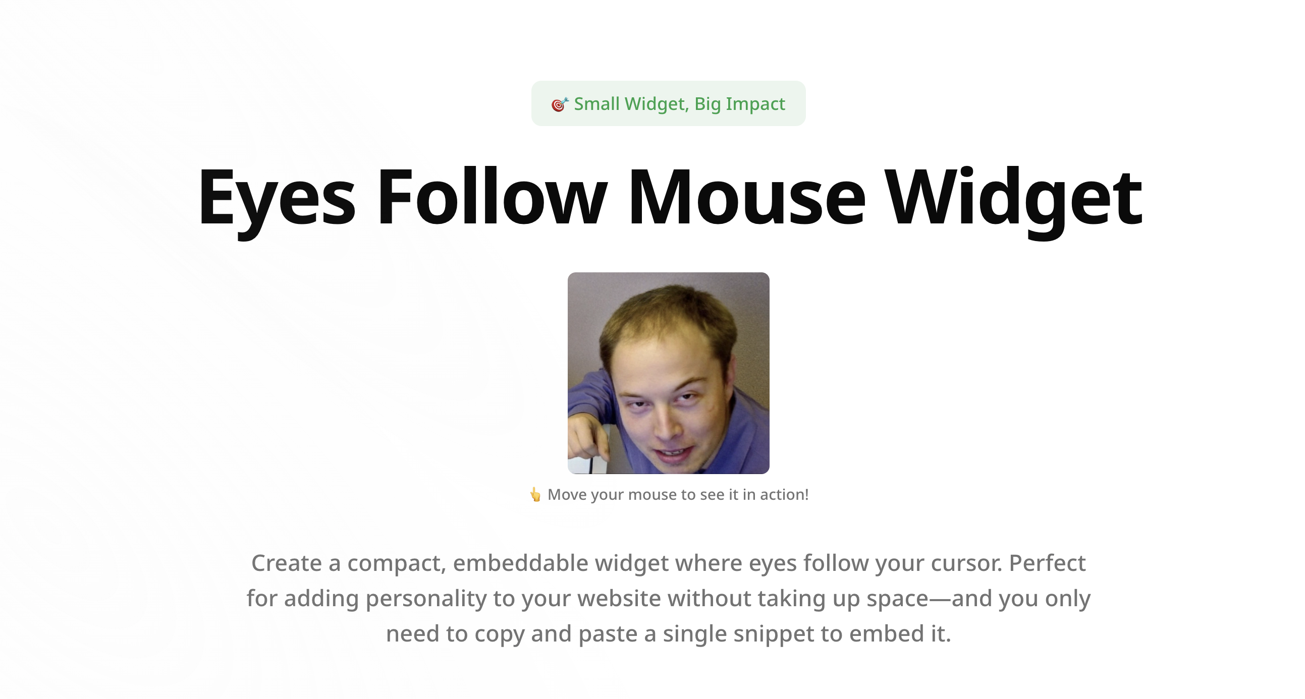 Eyes Follow Mouse - Interactive AI Widget product screenshot