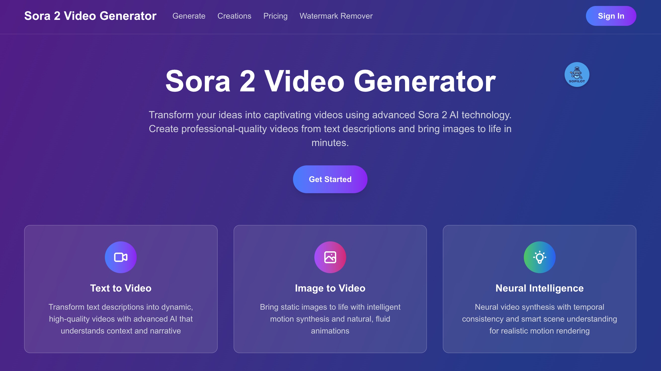 Sora 2 Video Generator product screenshot