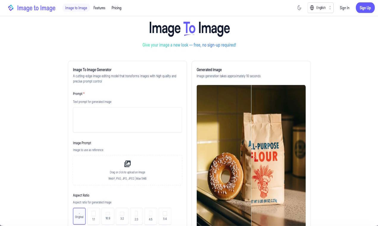 Image to Image AI product screenshot