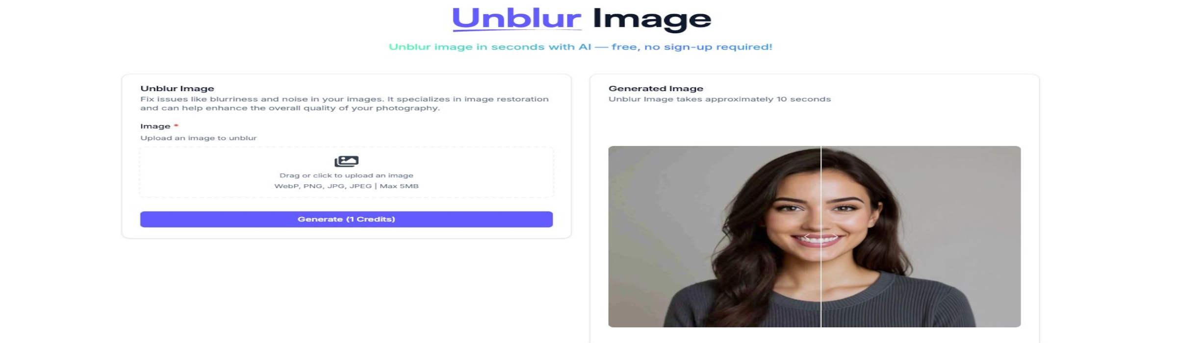 Unblur Image product screenshot