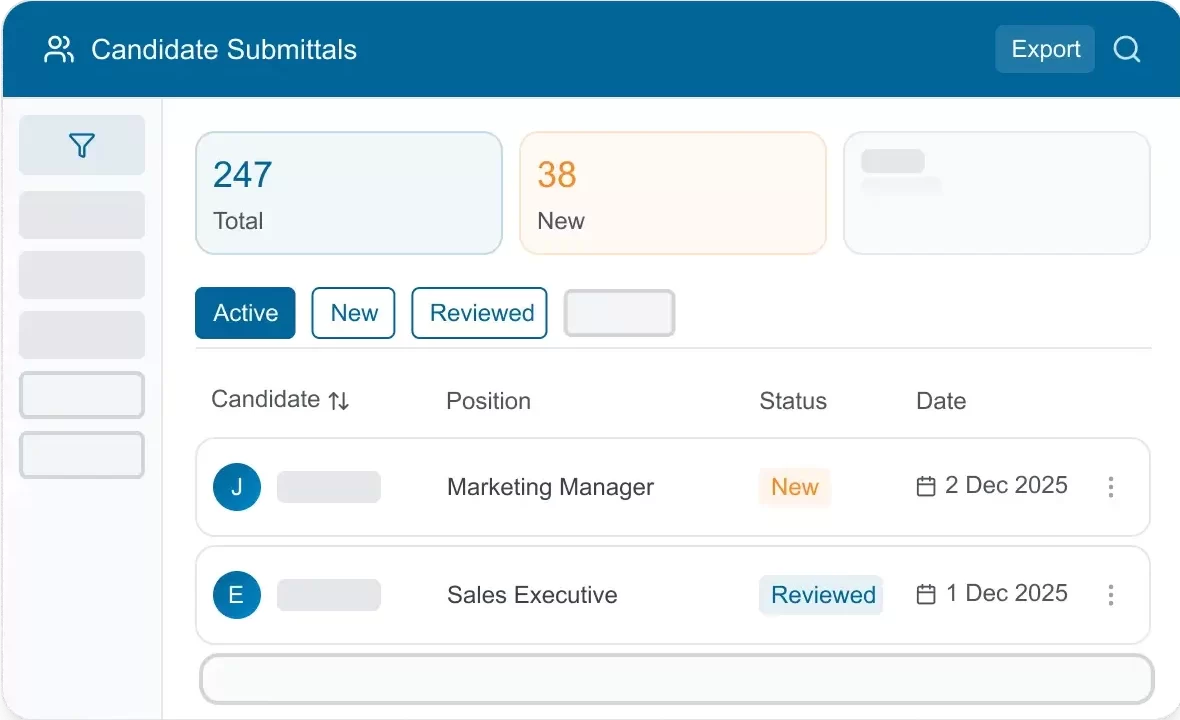 Provitrac - Application Tracking System product screenshot