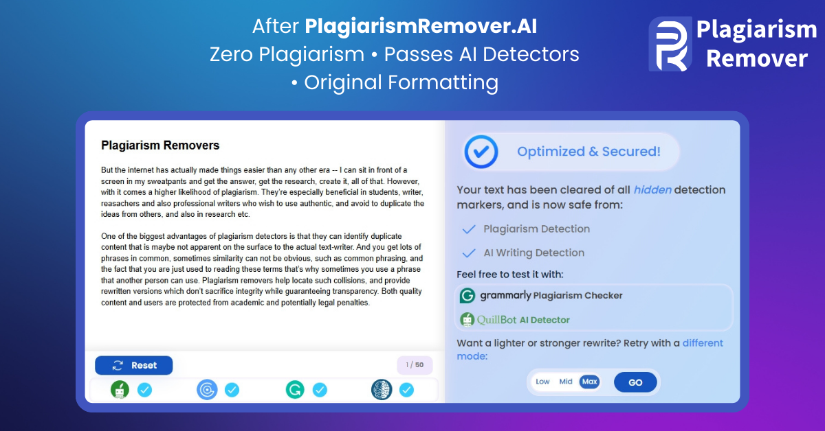 PlagiarismRemover.AI product screenshot