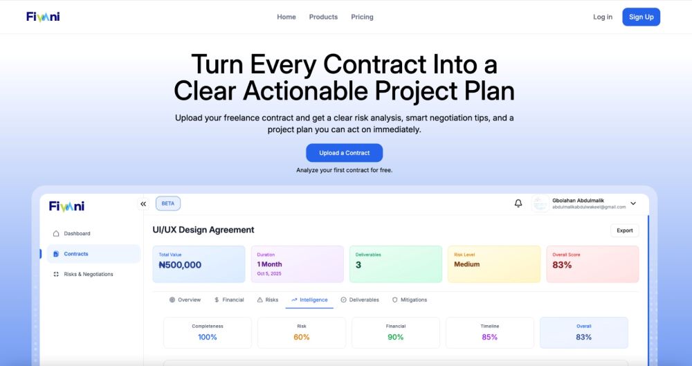 Fivani product screenshot