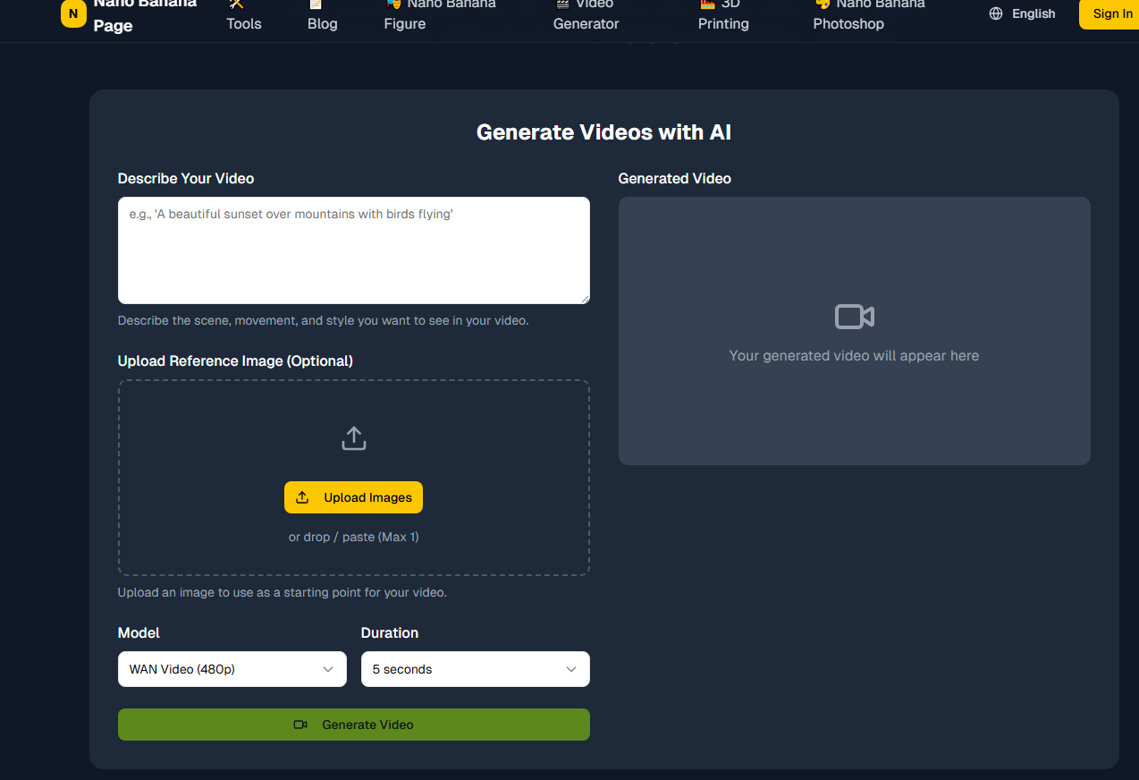 nano banana anime product screenshot