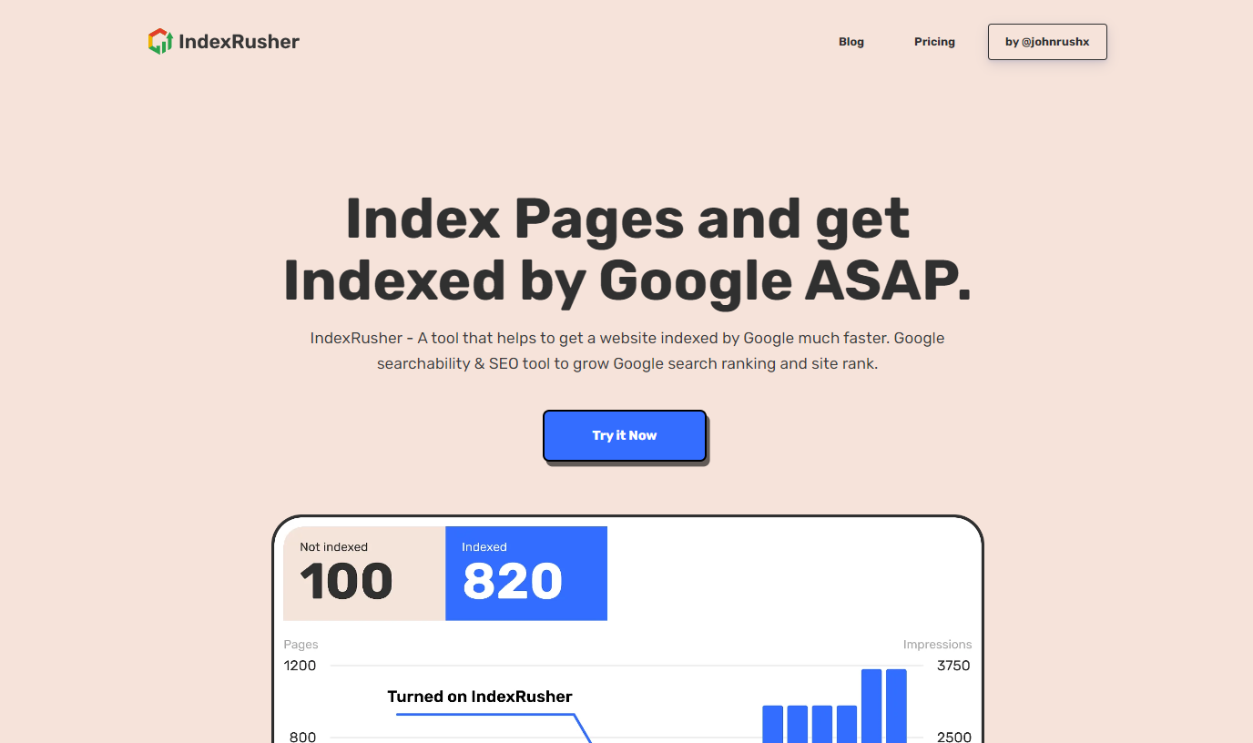 IndexRusher product screenshot