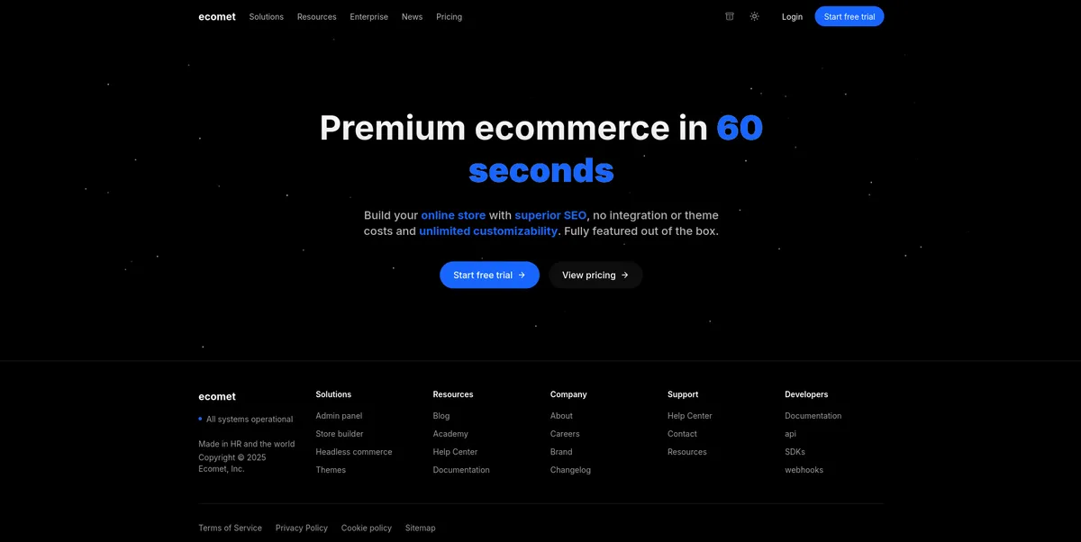 ecomet product screenshot