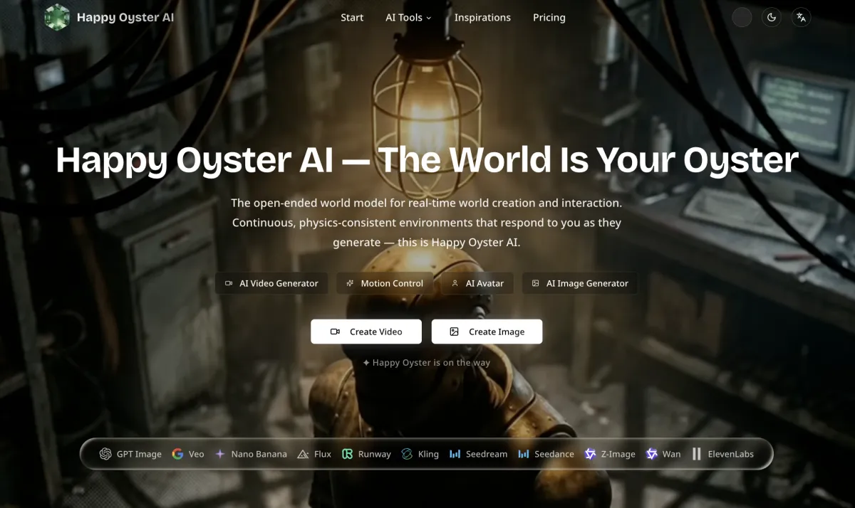 Happy Oyster AI product screenshot