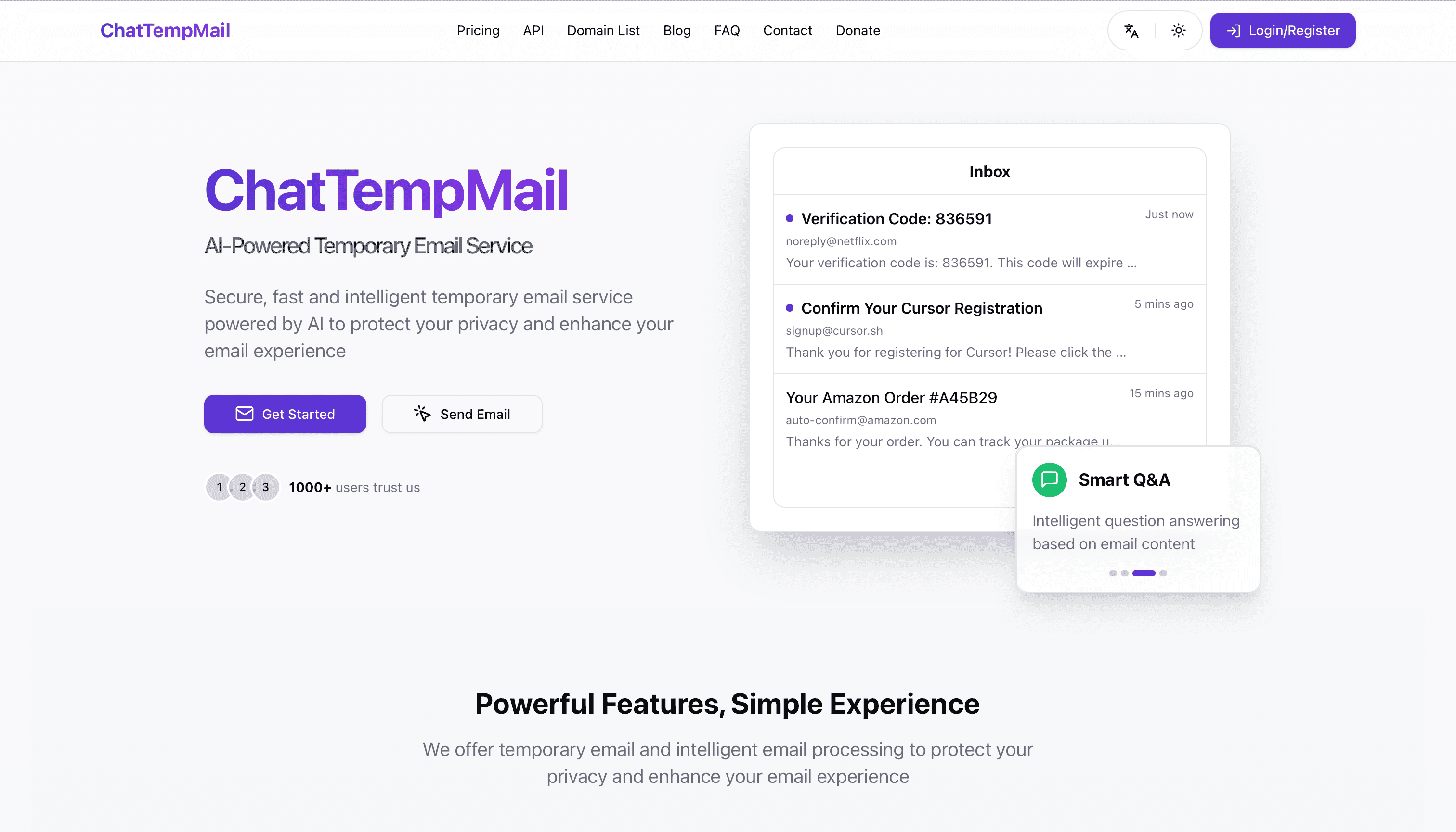 ChatTempMail product screenshot