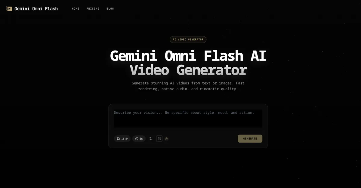 Gemini Omni Flash Video Generator & Cost Guide product screenshot