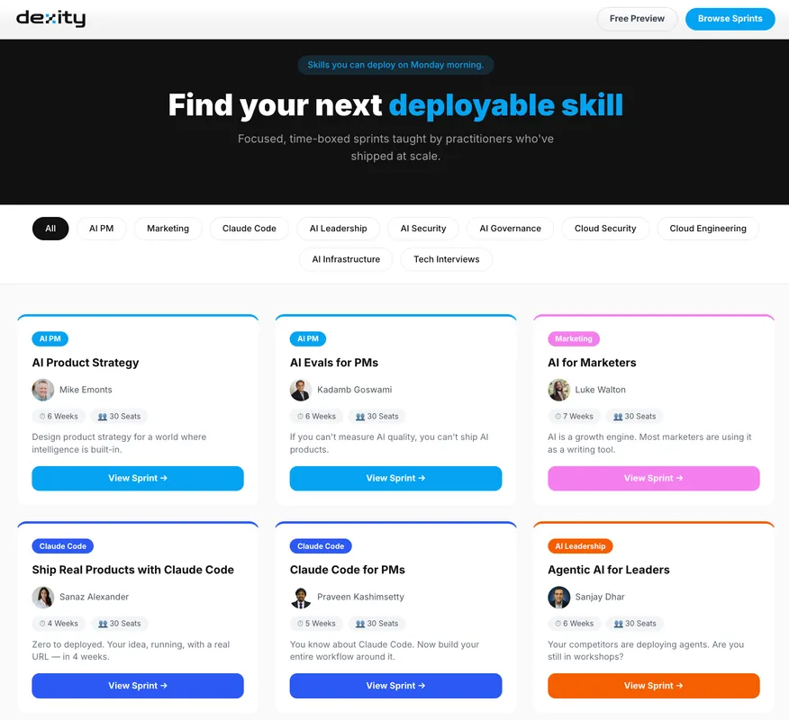 Dexity product screenshot