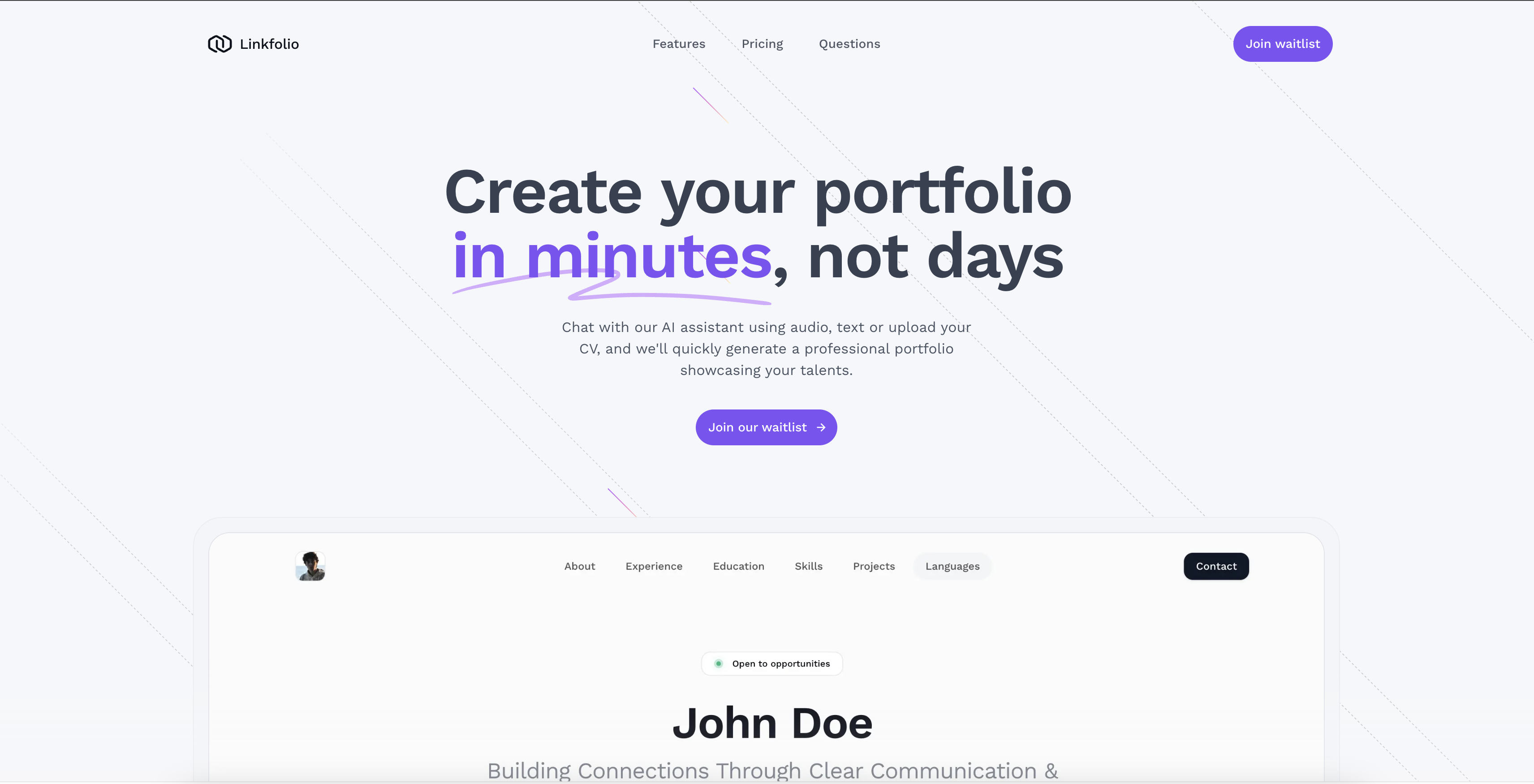 Linkfolio product screenshot