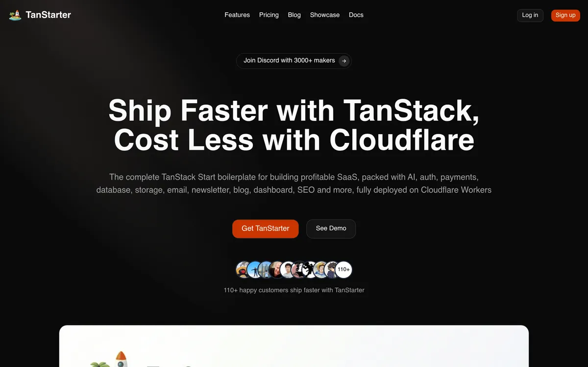 TanStarter product screenshot