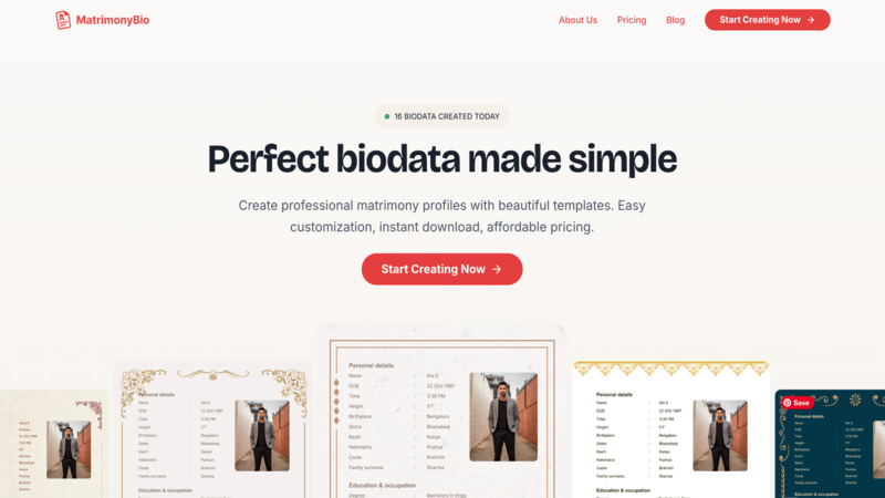 MatrimonyBio - Product Image
