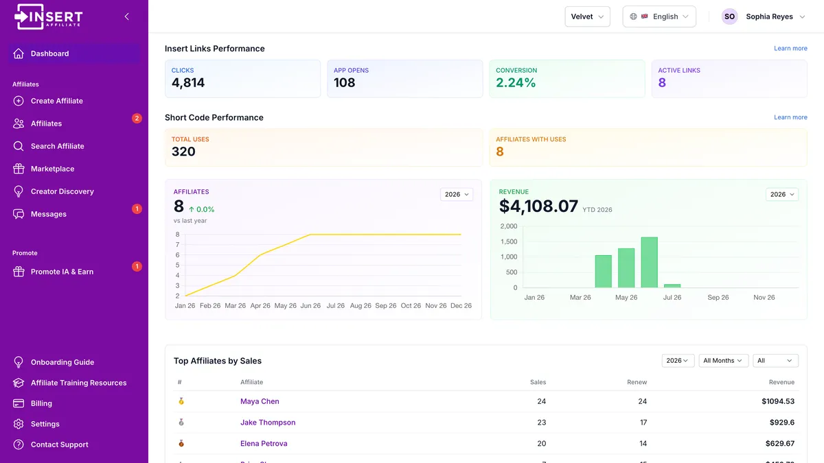 Insert Affiliate product screenshot