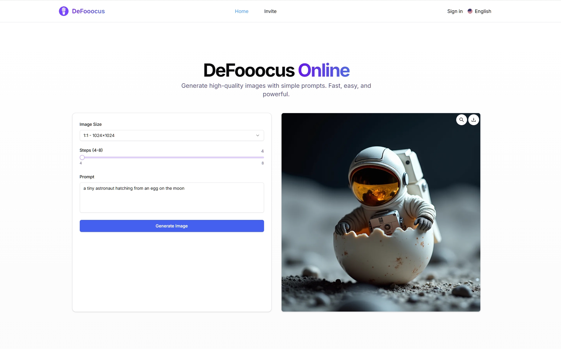 DeFooocus Online product screenshot
