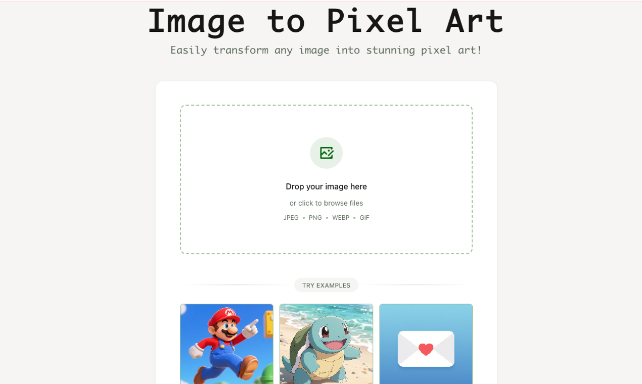 image to pixel art product screenshot