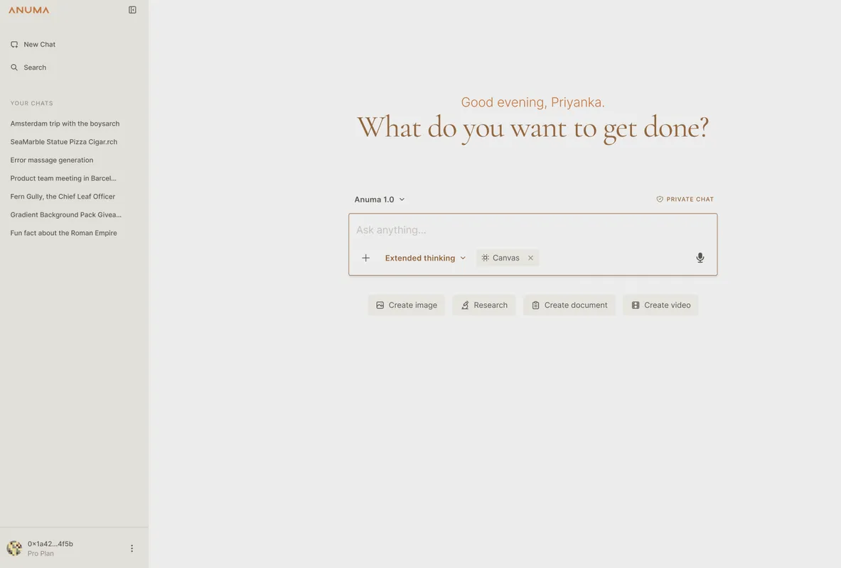 Anuma AI product screenshot
