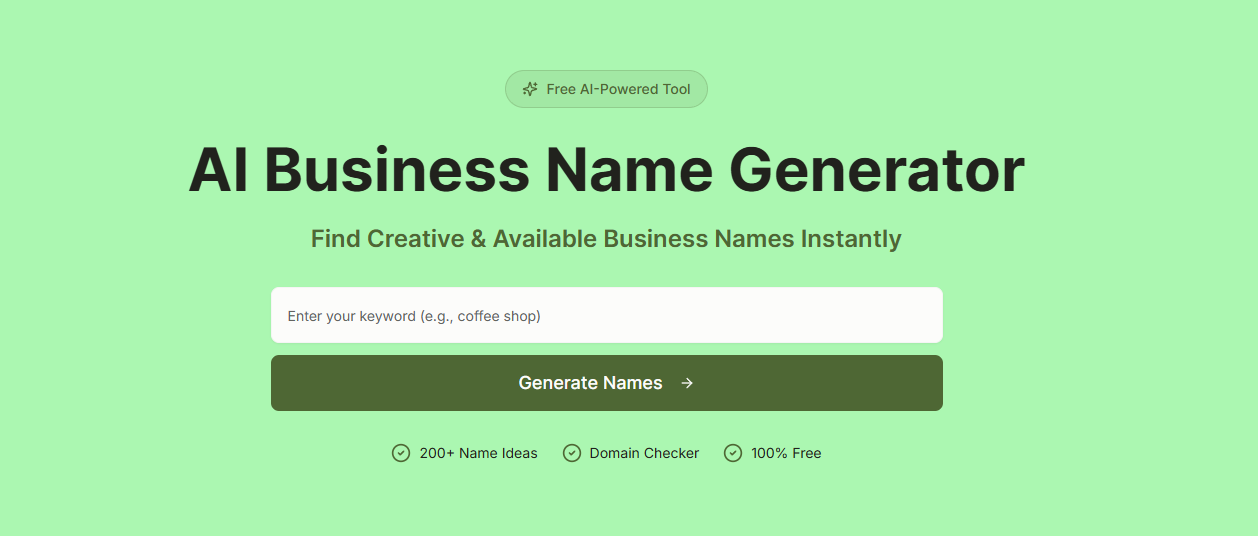 AI Bizname product screenshot
