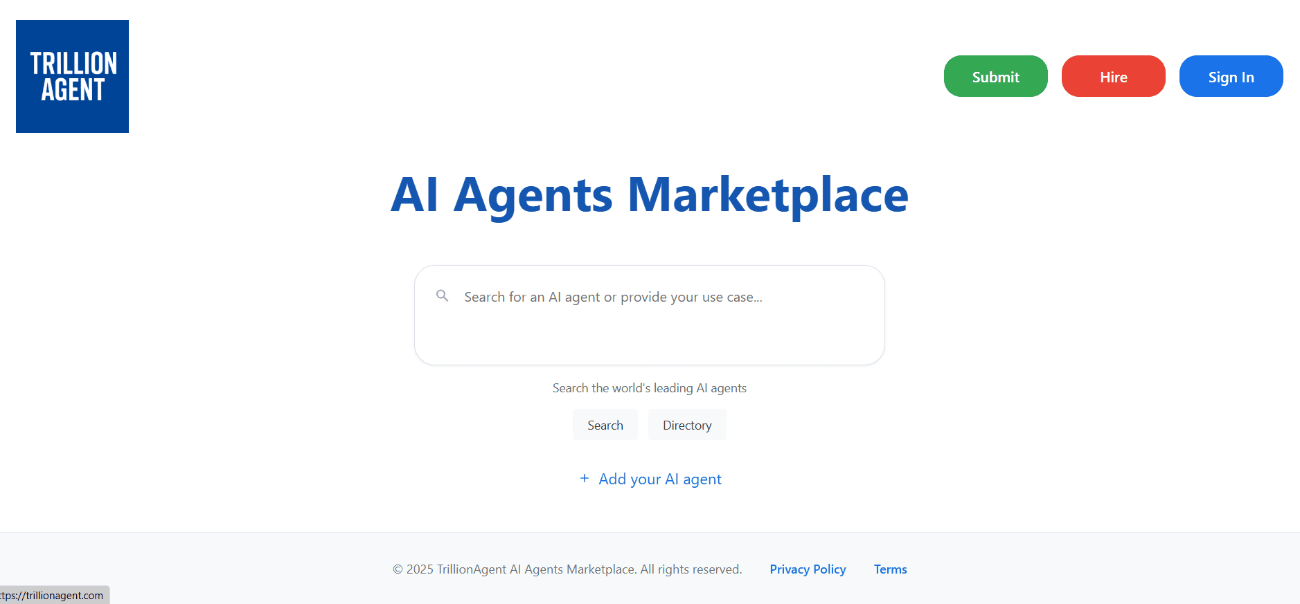 AI Agents Marketplace product screenshot