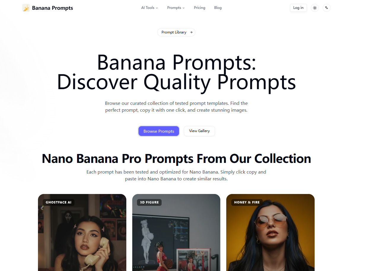 Banana Prompts product screenshot