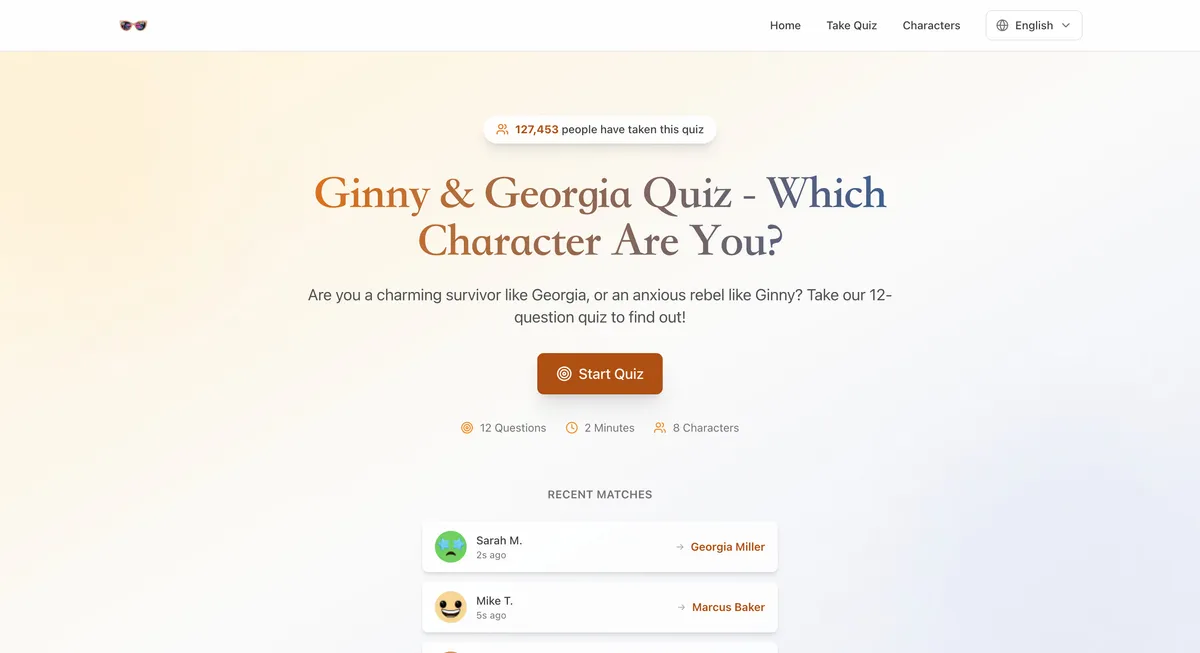 Ginny & Georgia Quiz product screenshot