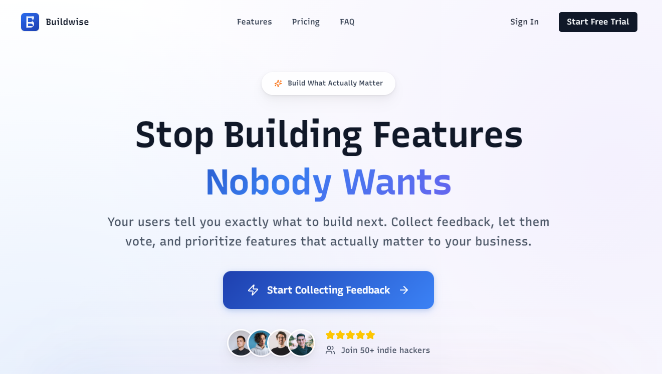 Buildwise product screenshot