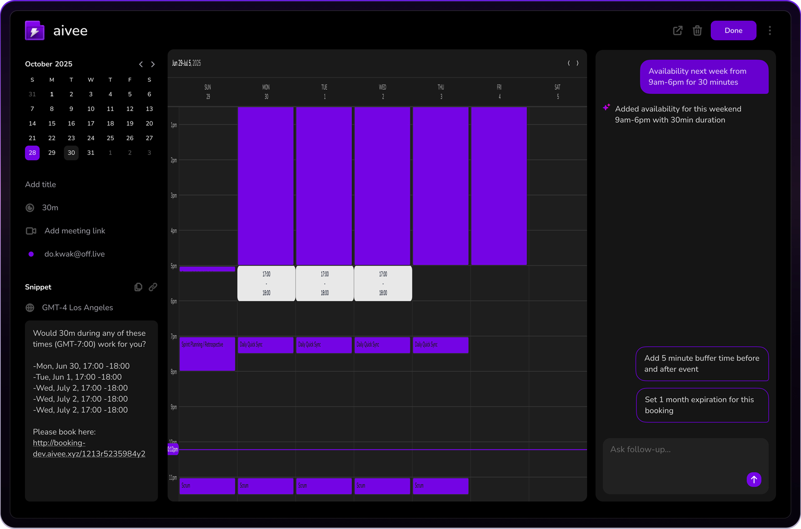 Aivee Booking - Product Image