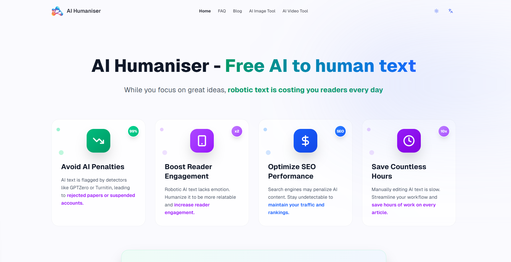 Free AI Humaniser product screenshot