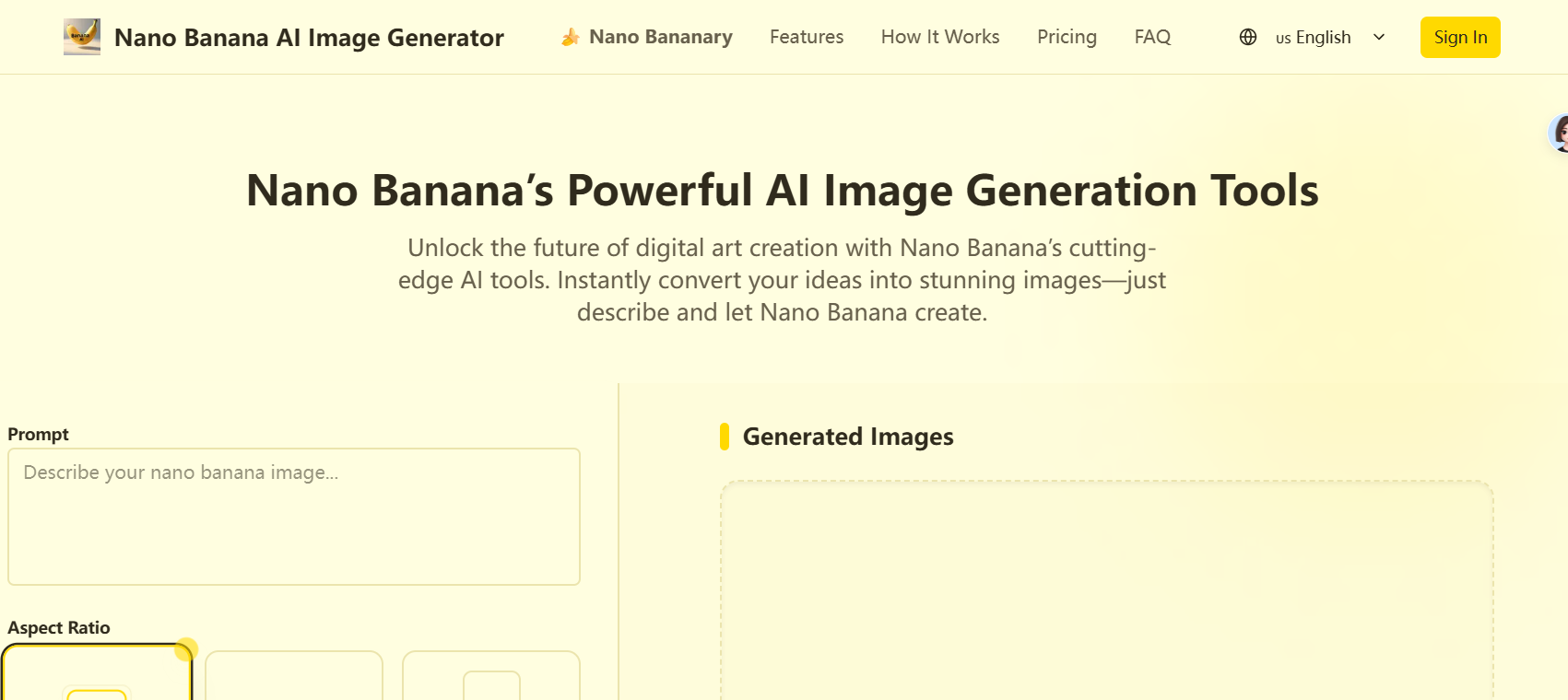 Nano Banana AI product screenshot