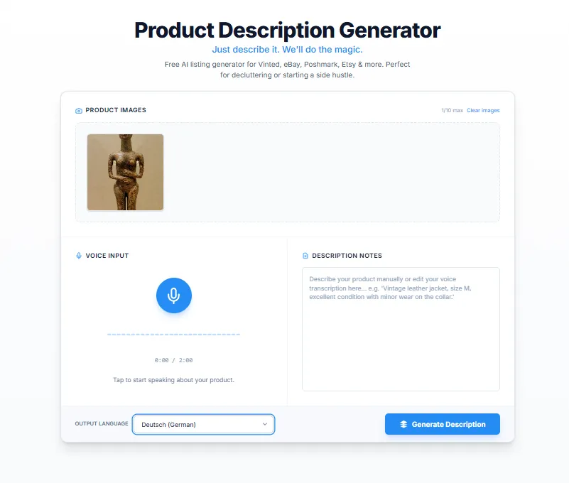SellyGenie product screenshot