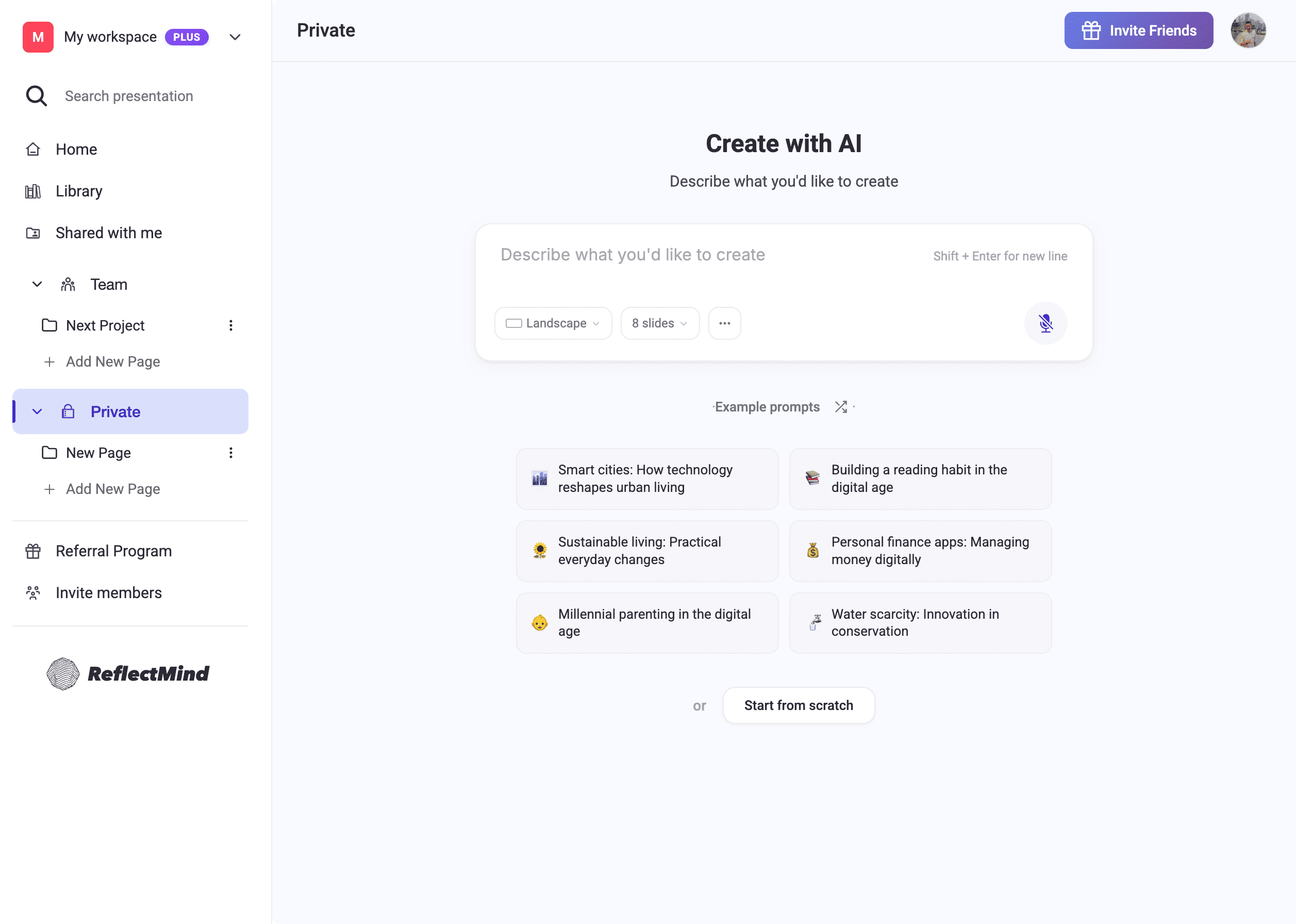 ReflectMind product screenshot